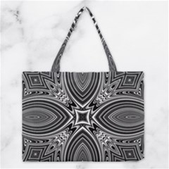 Black And White Intricate Pattern Medium Tote Bag by SpinnyChairDesigns