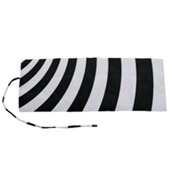 Black And White Zebra Stripes Pattern Roll Up Canvas Pencil Holder (s) by SpinnyChairDesigns