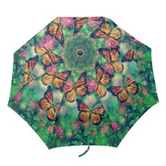 Watercolor Monarch Butterflies Folding Umbrellas by SpinnyChairDesigns