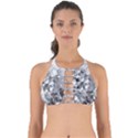 Black and White Abstract Mosaic Pattern Perfectly Cut Out Bikini Top View1