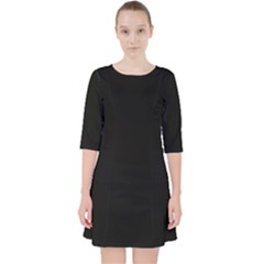 Plain Black Solid Color Pocket Dress by FlagGallery