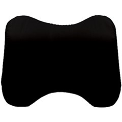 Plain Black Solid Color Head Support Cushion by FlagGallery