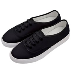 Plain Black Solid Color Women s Classic Low Top Sneakers by FlagGallery