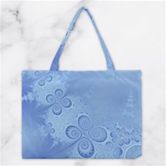 Light Blue Intricate Swirls Pattern Medium Tote Bag by SpinnyChairDesigns