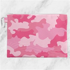 Camo Pink Canvas Cosmetic Bag (xxl) by MooMoosMumma