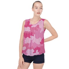 Camo Pink Bubble Hem Chiffon Tank Top by MooMoosMumma