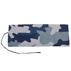 Camo Blue Roll Up Canvas Pencil Holder (s) by MooMoosMumma