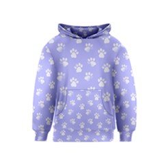 Animal Cat Dog Paw Prints Pattern Kids  Pullover Hoodie by SpinnyChairDesigns
