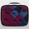 Burgundy Black Blue Abstract Check Pattern Full Print Lunch Bag View1