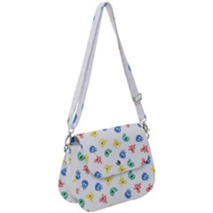 Cute Cartoon Germs Viruses Microbes Saddle Handbag by SpinnyChairDesigns