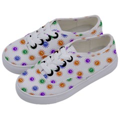 Cartoon Corona Virus Covid 19 Kids  Classic Low Top Sneakers by SpinnyChairDesigns