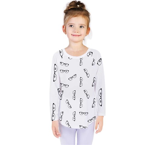 Geek Glasses With Eyes Kids  Long Sleeve Tee by SpinnyChairDesigns