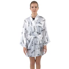 Geek Glasses With Eyes Long Sleeve Satin Kimono by SpinnyChairDesigns