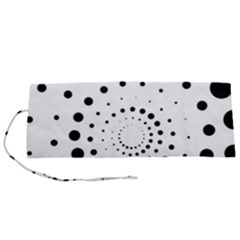 Abstract Black And White Polka Dots Roll Up Canvas Pencil Holder (s) by SpinnyChairDesigns