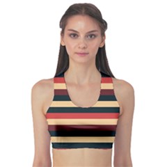 Seventies Stripes Sports Bra by tmsartbazaar