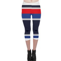 Casual Uniform Stripes Capri Leggings  by tmsartbazaar