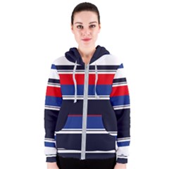 Casual Uniform Stripes Women s Zipper Hoodie by tmsartbazaar