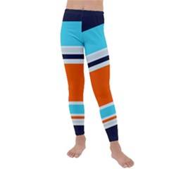 Tri Color Stripes Kids  Lightweight Velour Leggings by tmsartbazaar