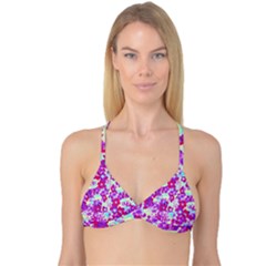Spring Flowers Garden Reversible Tri Bikini Top by DinkovaArt
