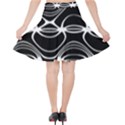 Black and White Clam Shell Pattern Velvet High Waist Skirt View2
