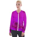 Fun Fuschia Velour Zip Up Jacket View1