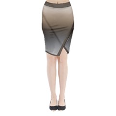 Brown And Grey Gradient Ombre Color Midi Wrap Pencil Skirt by SpinnyChairDesigns