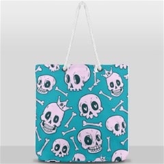 Skull Full Print Rope Handle Tote (large) by Sobalvarro