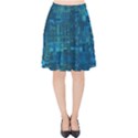 Blue Green Abstract Art Geometric Pattern Velvet High Waist Skirt View1