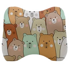 Colorful-baby-bear-cartoon-seamless-pattern Velour Head Support Cushion by Sobalvarro