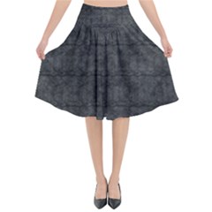 Matte Charcoal Black Color  Flared Midi Skirt by SpinnyChairDesigns