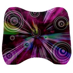 Fractal Circles Abstract Velour Head Support Cushion by HermanTelo