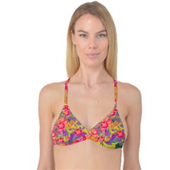 Red Liana Flower Reversible Tri Bikini Top by DinkovaArt