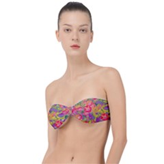 Red Liana Flower Classic Bandeau Bikini Top  by DinkovaArt