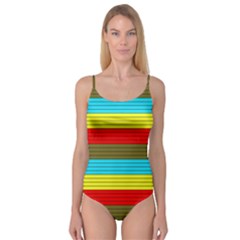 Multicolor With Black Lines Camisole Leotard  by tmsartbazaar