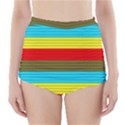 Multicolor With Black Lines High-Waisted Bikini Bottoms View1