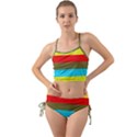 Multicolor With Black Lines Mini Tank Bikini Set View1
