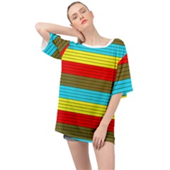 Multicolor With Black Lines Oversized Chiffon Top by tmsartbazaar