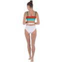 Multicolor With Black Lines Bandaged Up Bikini Top View2