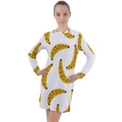 Banana Fruit Yellow Summer Long Sleeve Hoodie Dress by Mariart