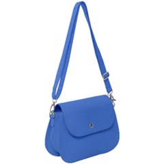 True Cornflower Blue Color Saddle Handbag by SpinnyChairDesigns