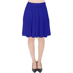 True Navy Blue Color Velvet High Waist Skirt by SpinnyChairDesigns