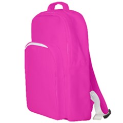 Neon Pink Color Double Compartment Backpack by SpinnyChairDesigns