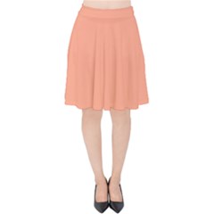 True Peach Color Velvet High Waist Skirt by SpinnyChairDesigns