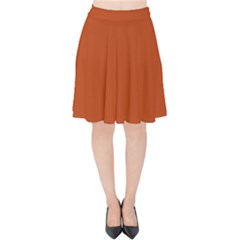 True Rust Color Velvet High Waist Skirt by SpinnyChairDesigns