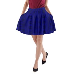 Cobalt Blue Color Batik A-line Pocket Skirt by SpinnyChairDesigns