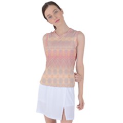 Boho Soft Peach Pattern Women s Sleeveless Sports Top by SpinnyChairDesigns