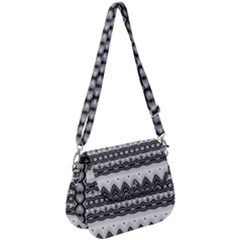 Boho Black And White  Saddle Handbag by SpinnyChairDesigns