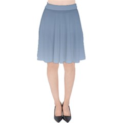 Faded Denim Blue Ombre Gradient Velvet High Waist Skirt by SpinnyChairDesigns