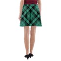 Biscay Green Black Plaid A-Line Pocket Skirt View2