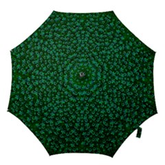 Leaf Forest And Blue Flowers In Peace Hook Handle Umbrellas (small) by pepitasart